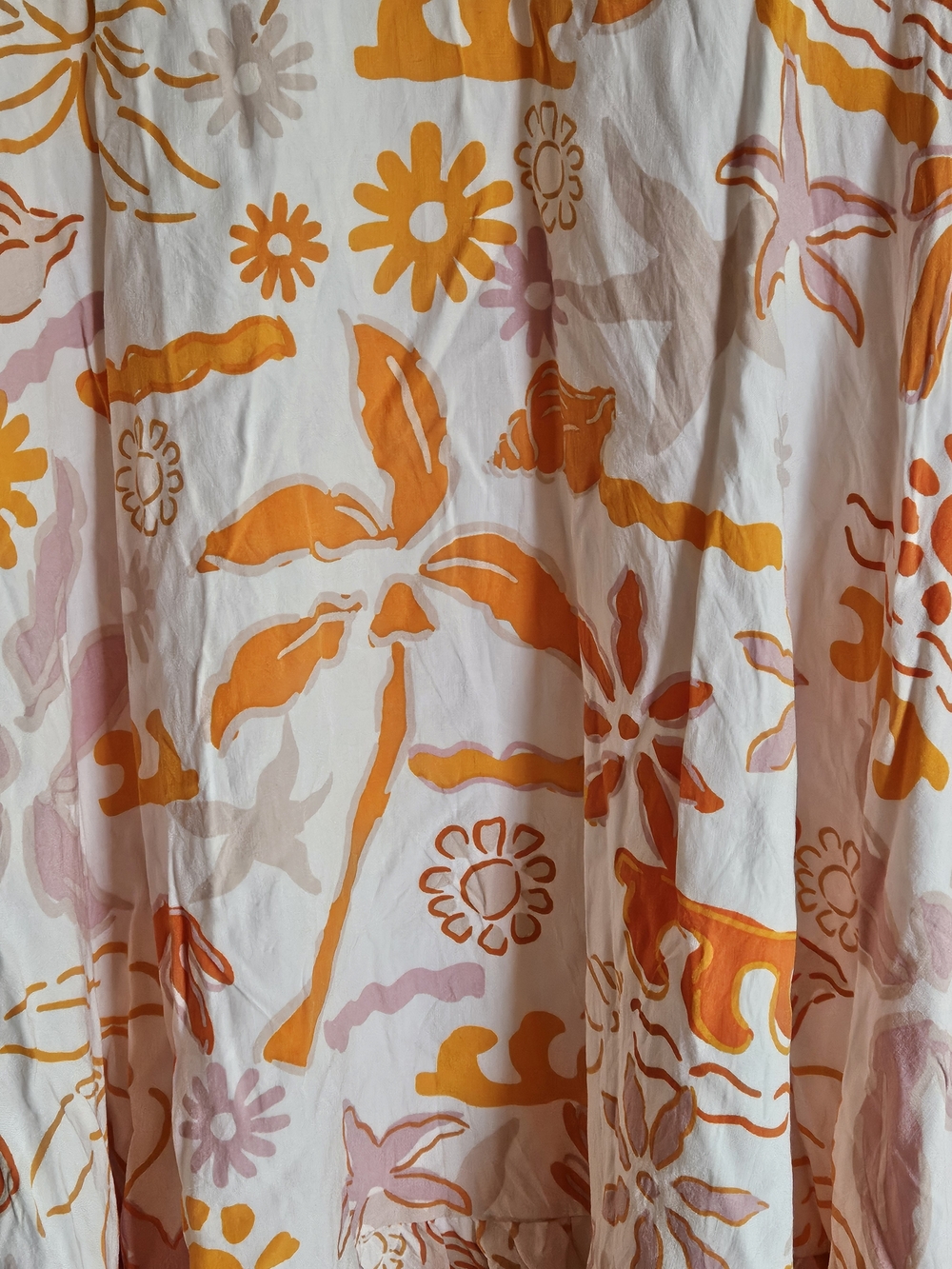 Label Of Love V-Neck Ruffle Hem Mini Dress in Orange, Pink, White XL - Picture 6 of 16